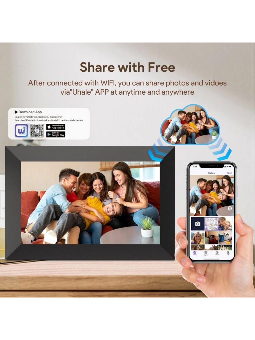 10.1-Inch HD Digital Picture Frame with Touch Screen & Auto Rotation - Perfect - Picture 2 of 7